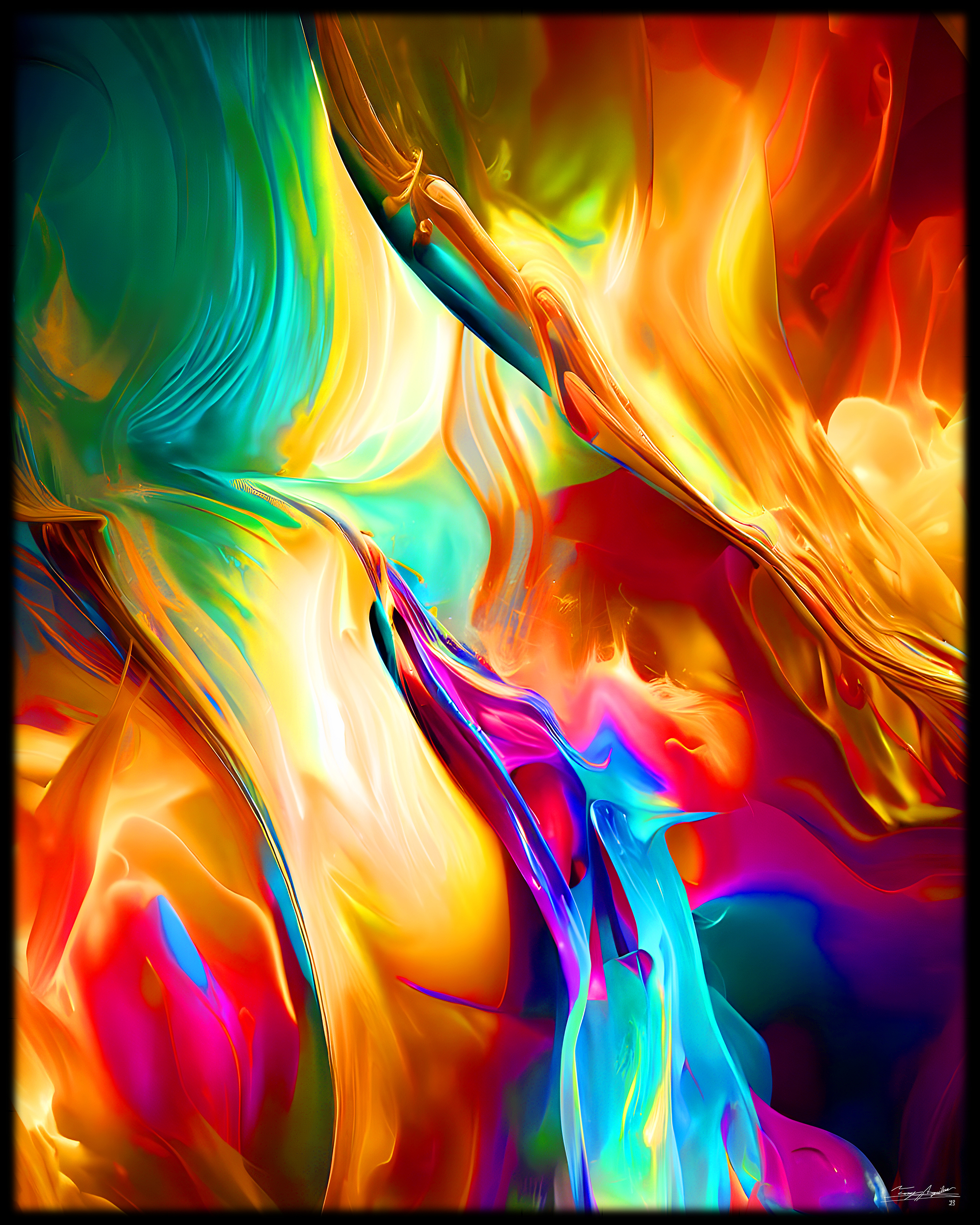 Cosmic Explosion Abstract Canvas Art